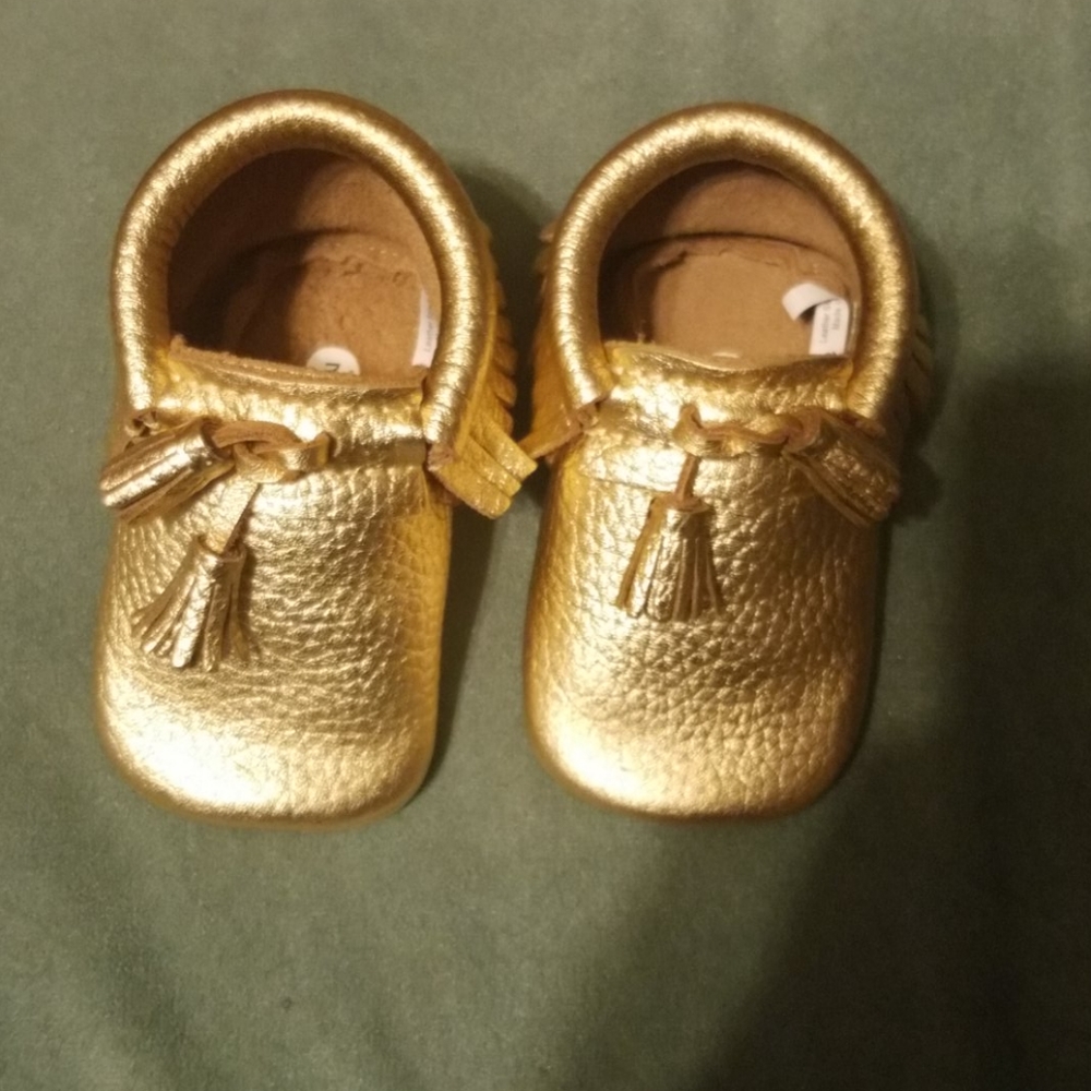 First steps moccasins gold
